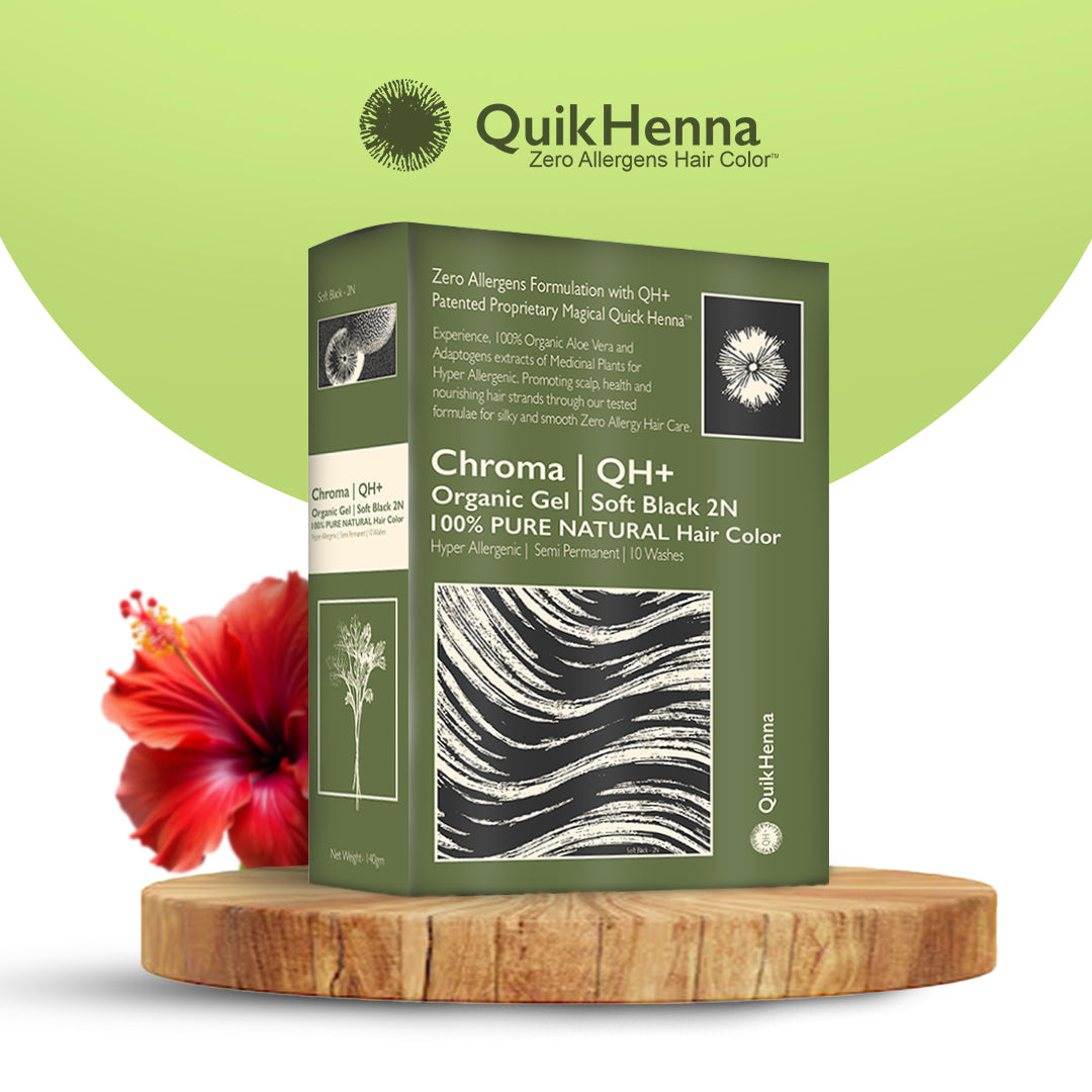 QH+ QuikHenna CHROMA Organic Gel 100% Pure Natural Zero Allergens Hair Color- 140gm - BuyPureNaturals