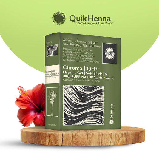 QH+ QuikHenna CHROMA Organic Gel 100% Pure Natural Zero Allergens Hair Color- 140gm - BuyPureNaturals