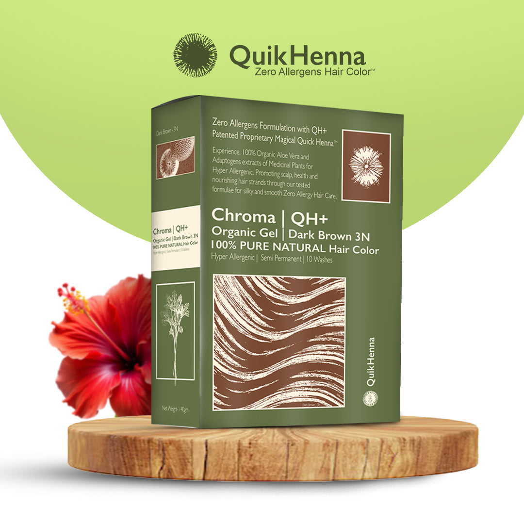 QH+ QuikHenna CHROMA Organic Gel 100% Pure Natural Zero Allergens Hair Color- 140gm - BuyPureNaturals