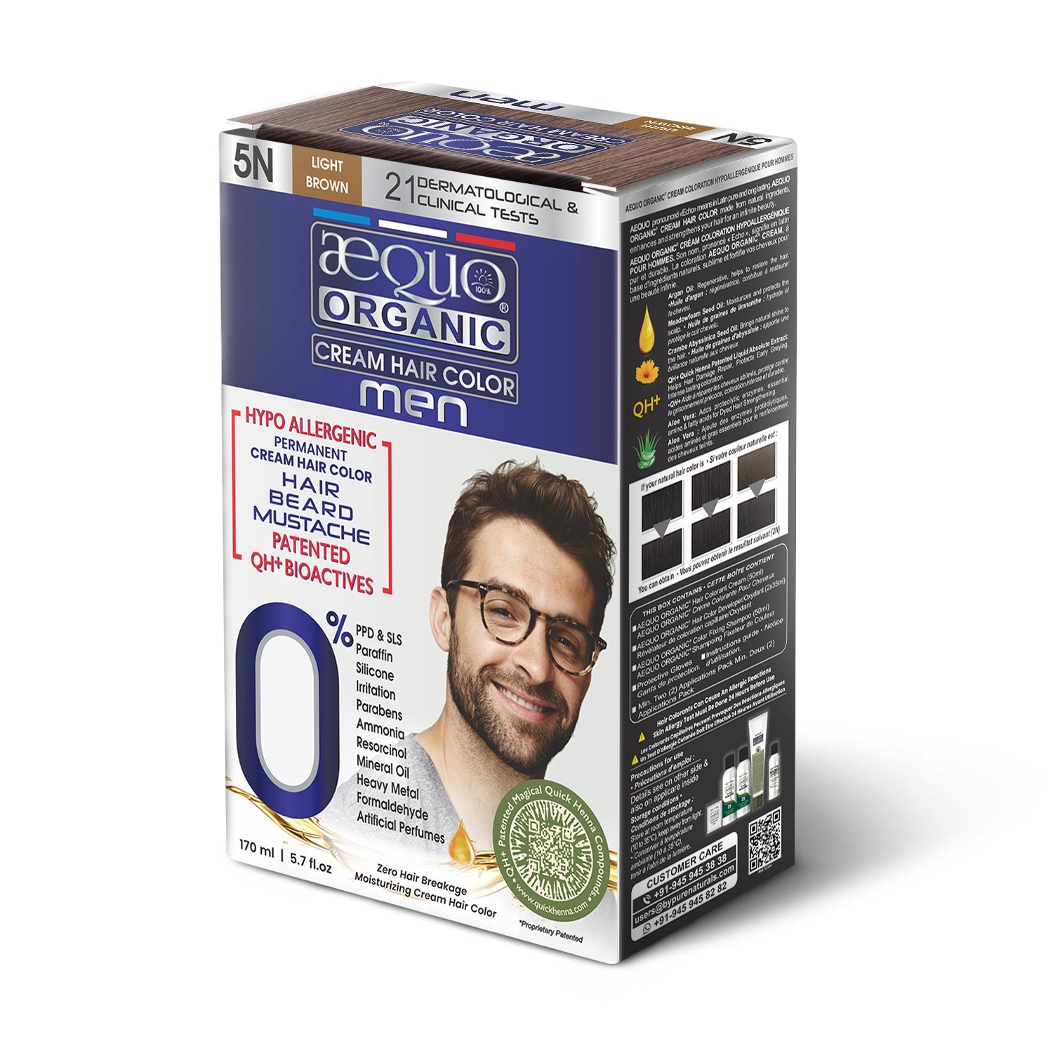 Aequo Organic Cream  Hair Colour for Men- 170ml