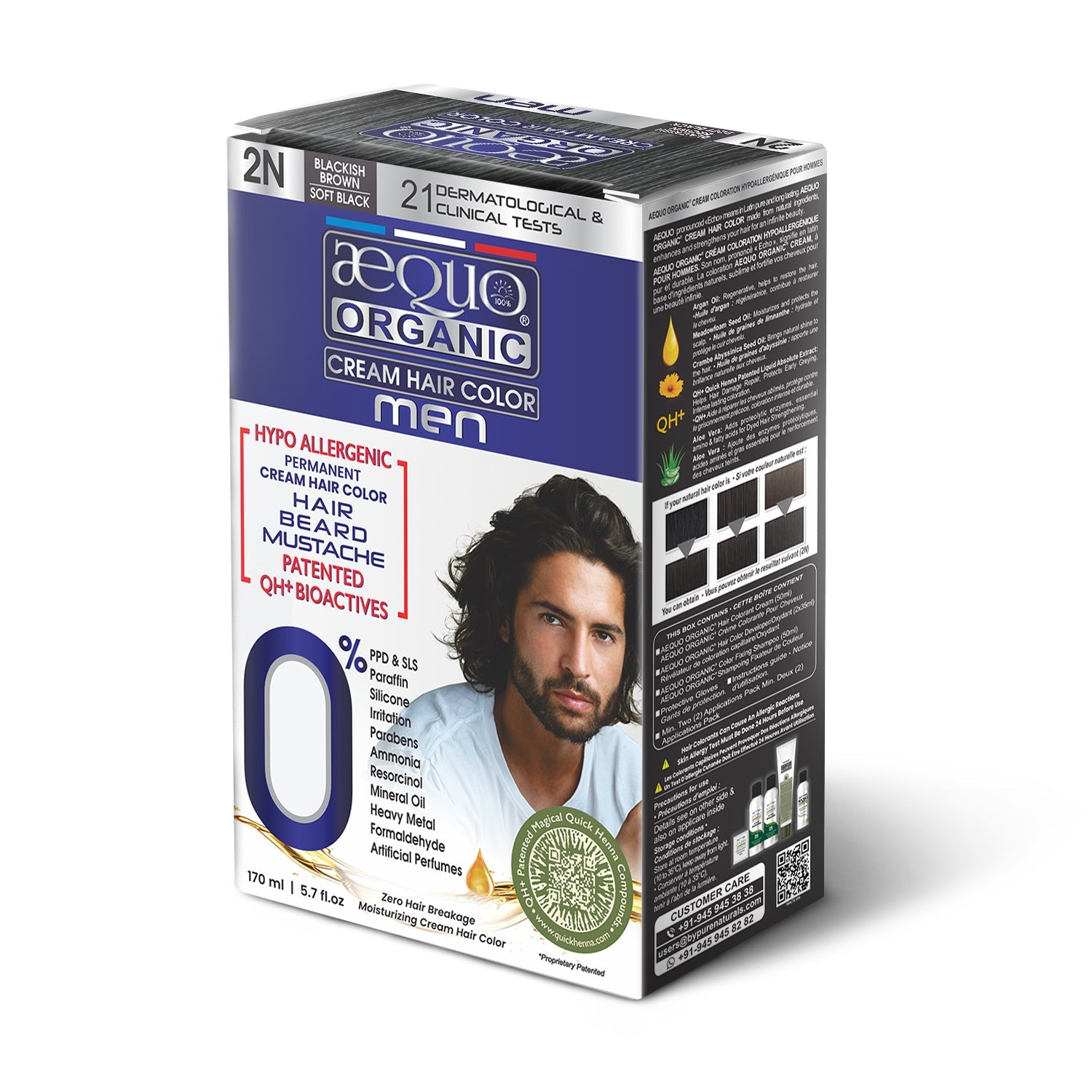 Aequo Organic Cream  Hair Colour for Men- 170ml
