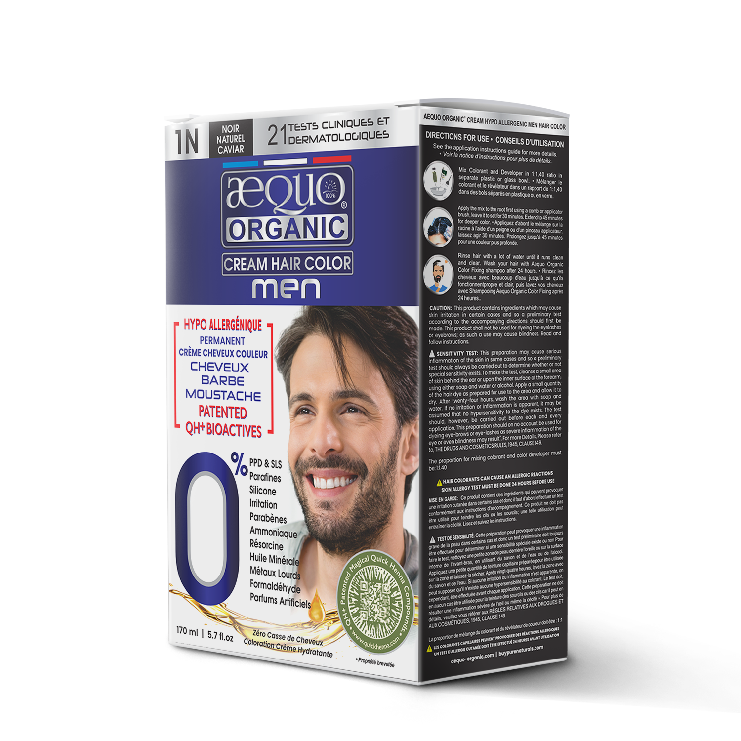 Aequo Organic Cream  Hair Colour for Men- 170ml