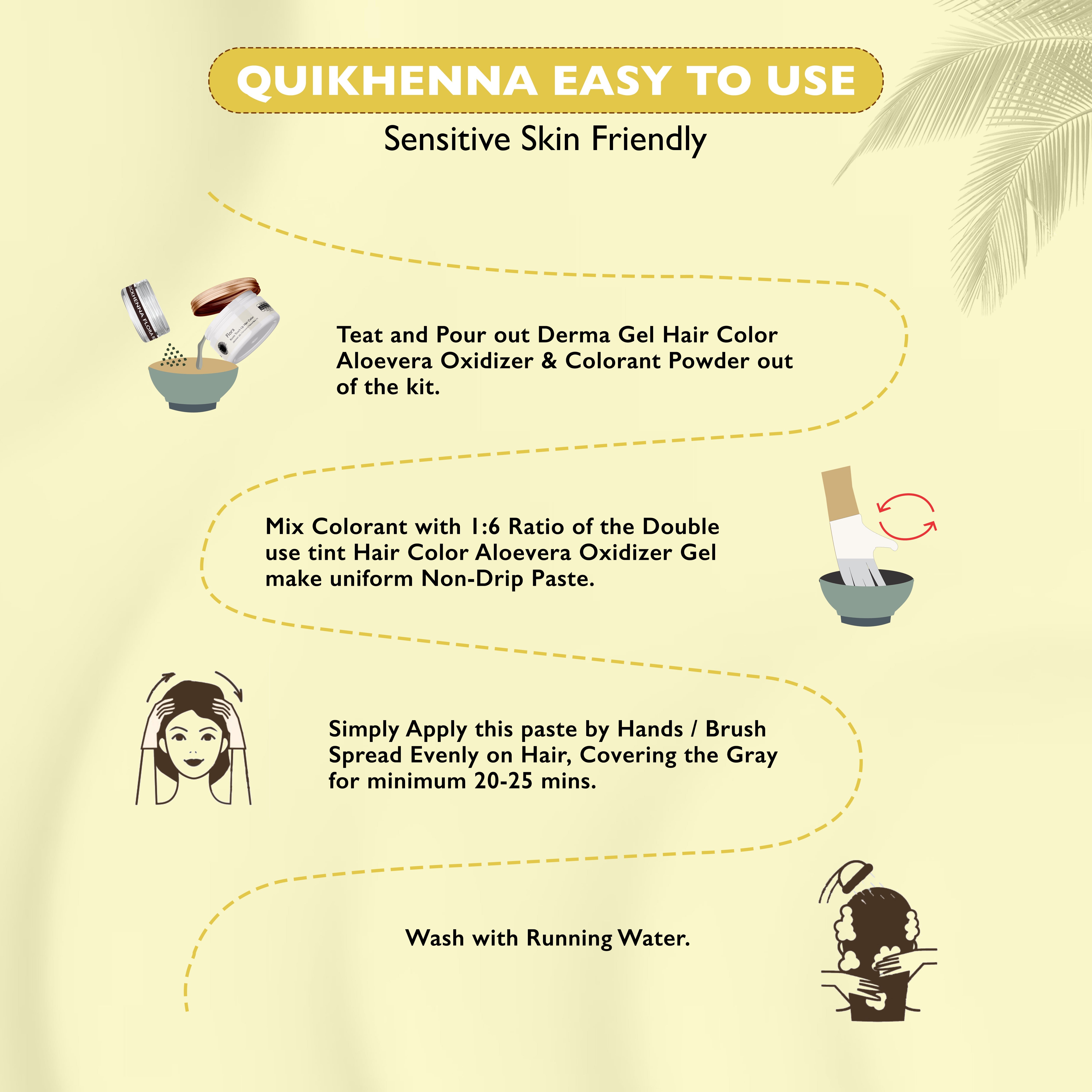 QH+ QuikHenna FLORA Organic Gel Roots Touch Up Hair Color- 32gm- 1N Natural Black - BuyPureNaturals