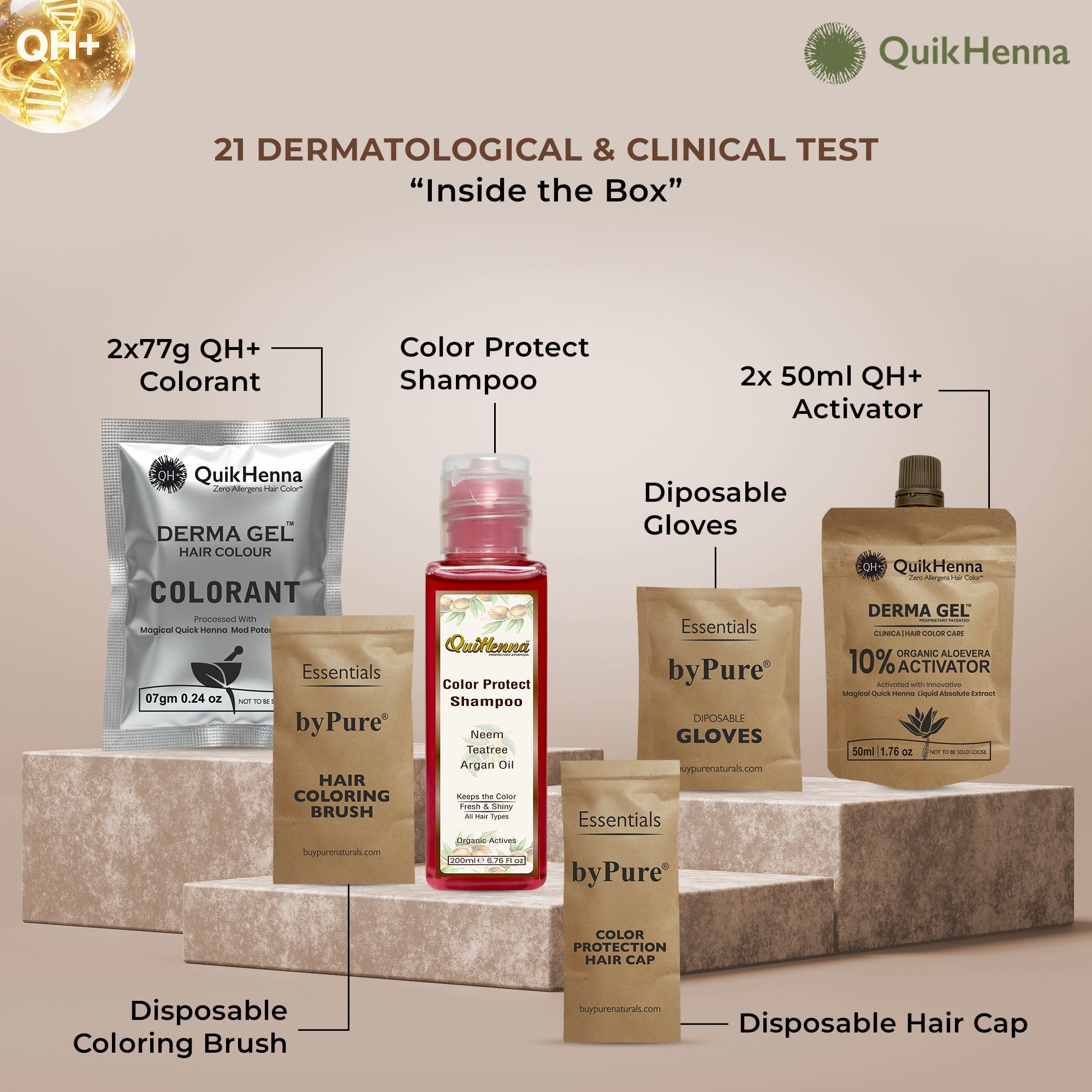 QH+ QuikHenna CLINICA Organic Gel Innovative Derma Hair Color 165gm- 9RG Burgundy - buyPureNaturals