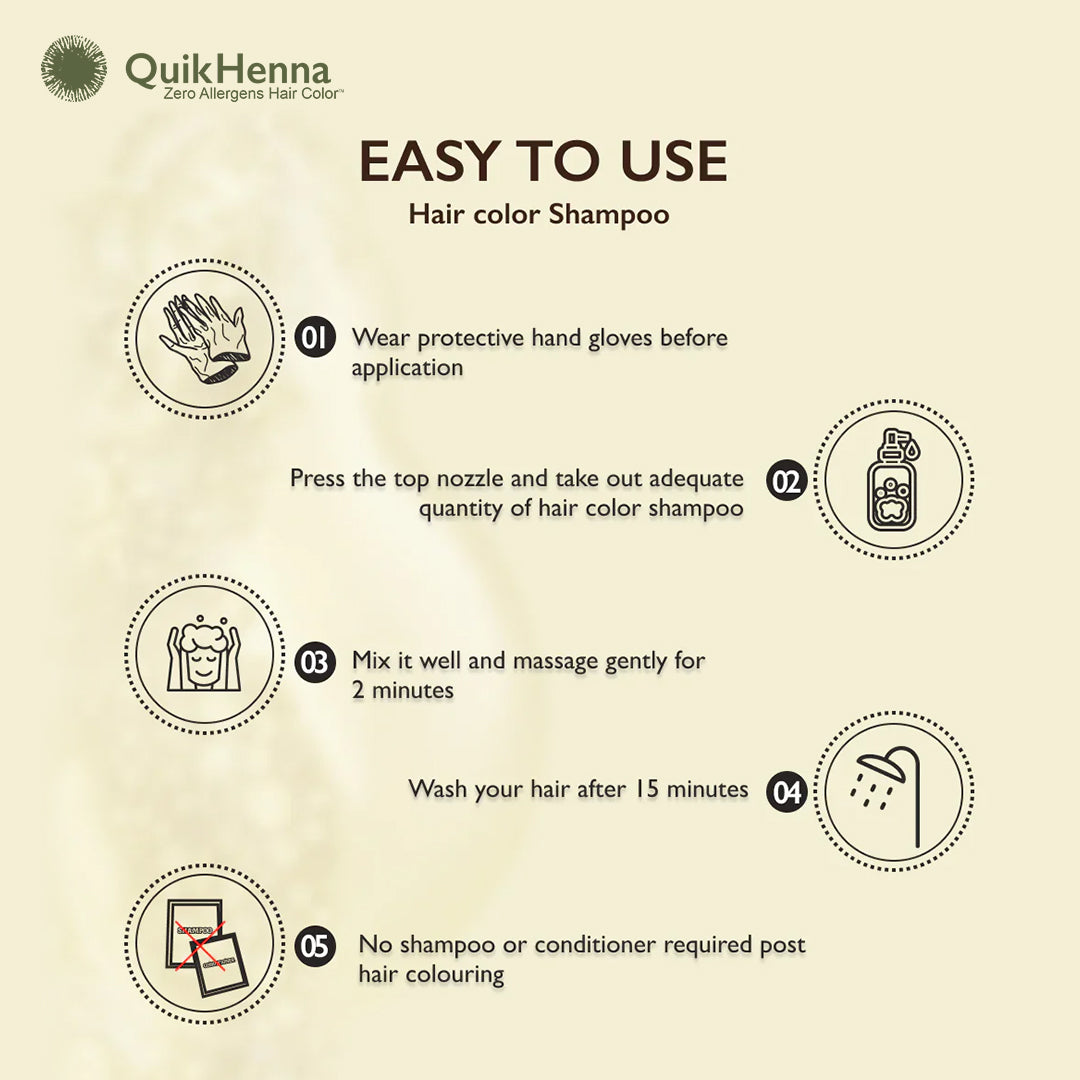 EVARA | QH+ Organic Gel Hair Colour Shampoo - 200ml- Soft Black-2N