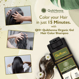 EVARA | QH+ Organic Gel Hair Colour Shampoo - 200ml- Soft Black-2N
