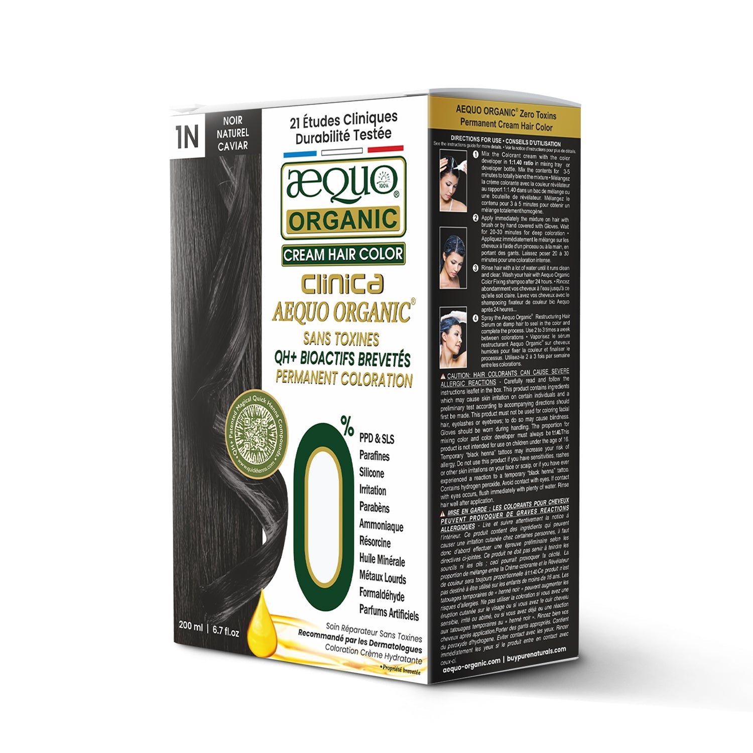 Aequo Organic Zero Toxins Clinica Cream Hair Color- 200ml