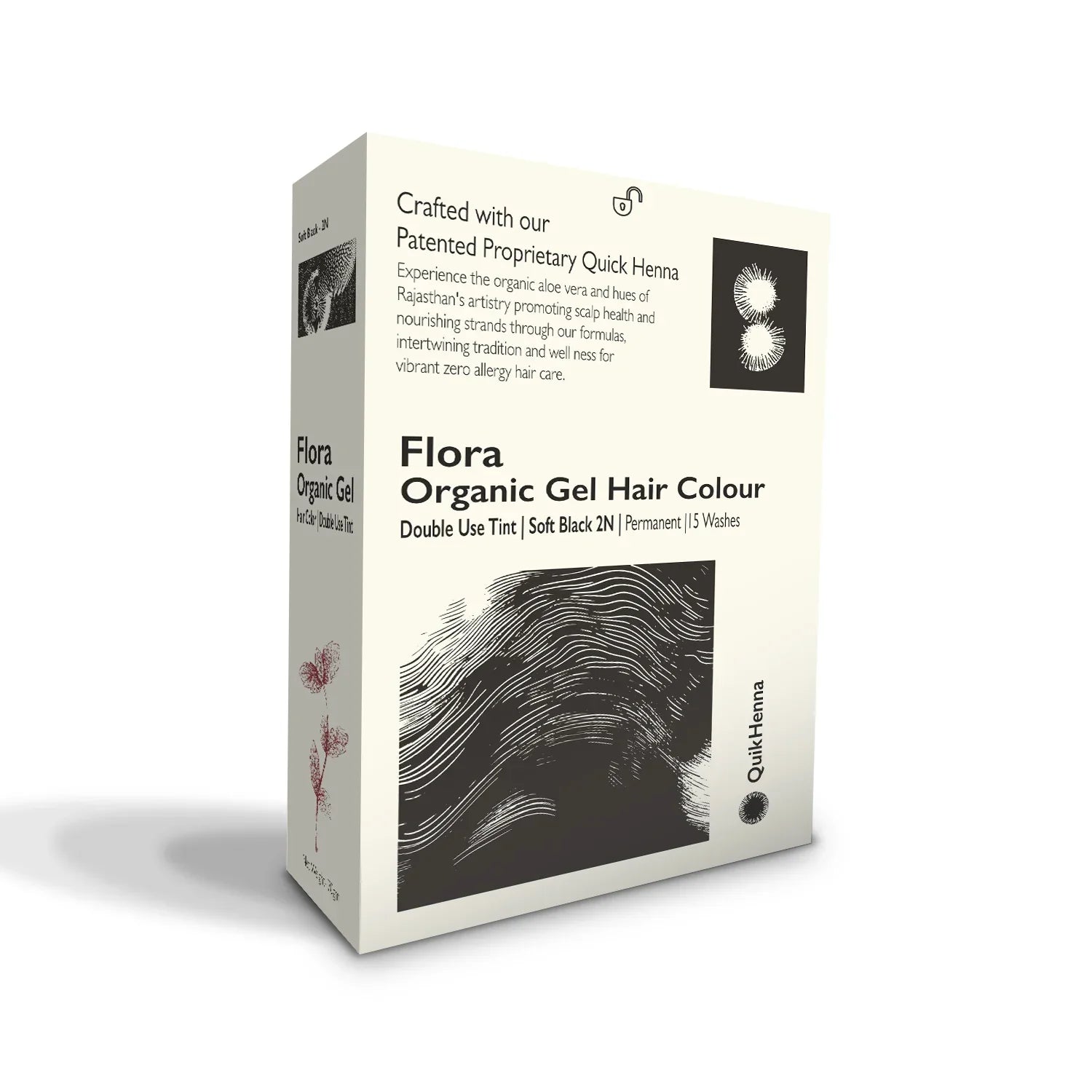 QH+ QuikHenna FLORA Organic Gel Double Use Hair Color- 70gm - BuyPureNaturals