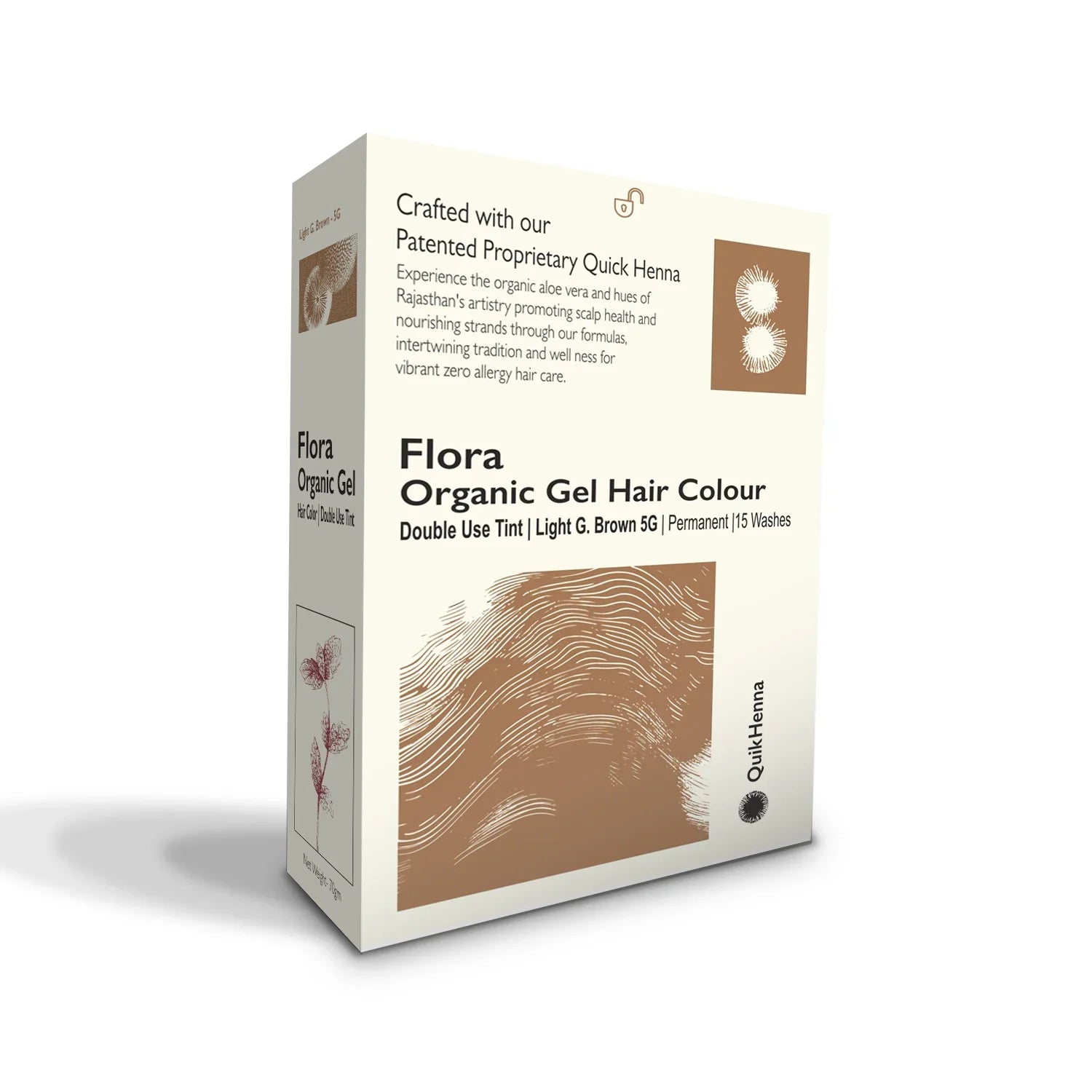 QH+ QuikHenna FLORA Organic Gel Double Use Hair Color- 70gm - BuyPureNaturals
