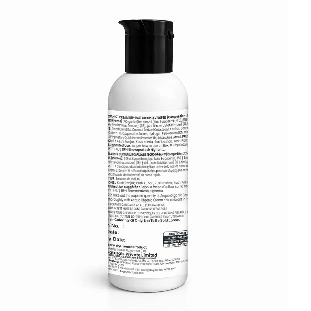 QH+ Aequo Organic Cream Extra Care 25 Vol. Oxydant Developer- 35ml