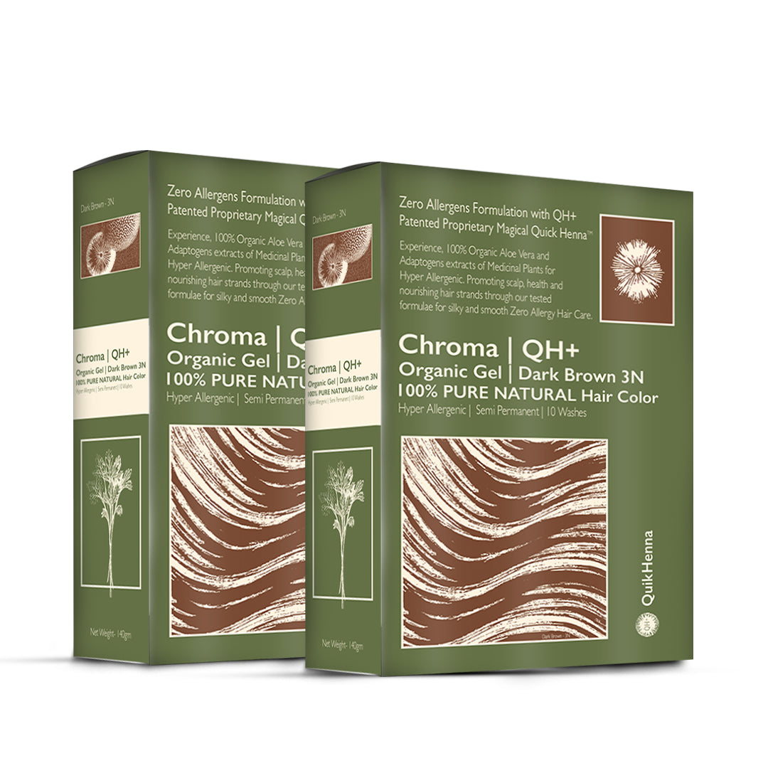 QH+ QuikHenna CHROMA Organic Gel 100% Pure Natural Zero Allergens Hair Color- 140gm - buyPureNaturals