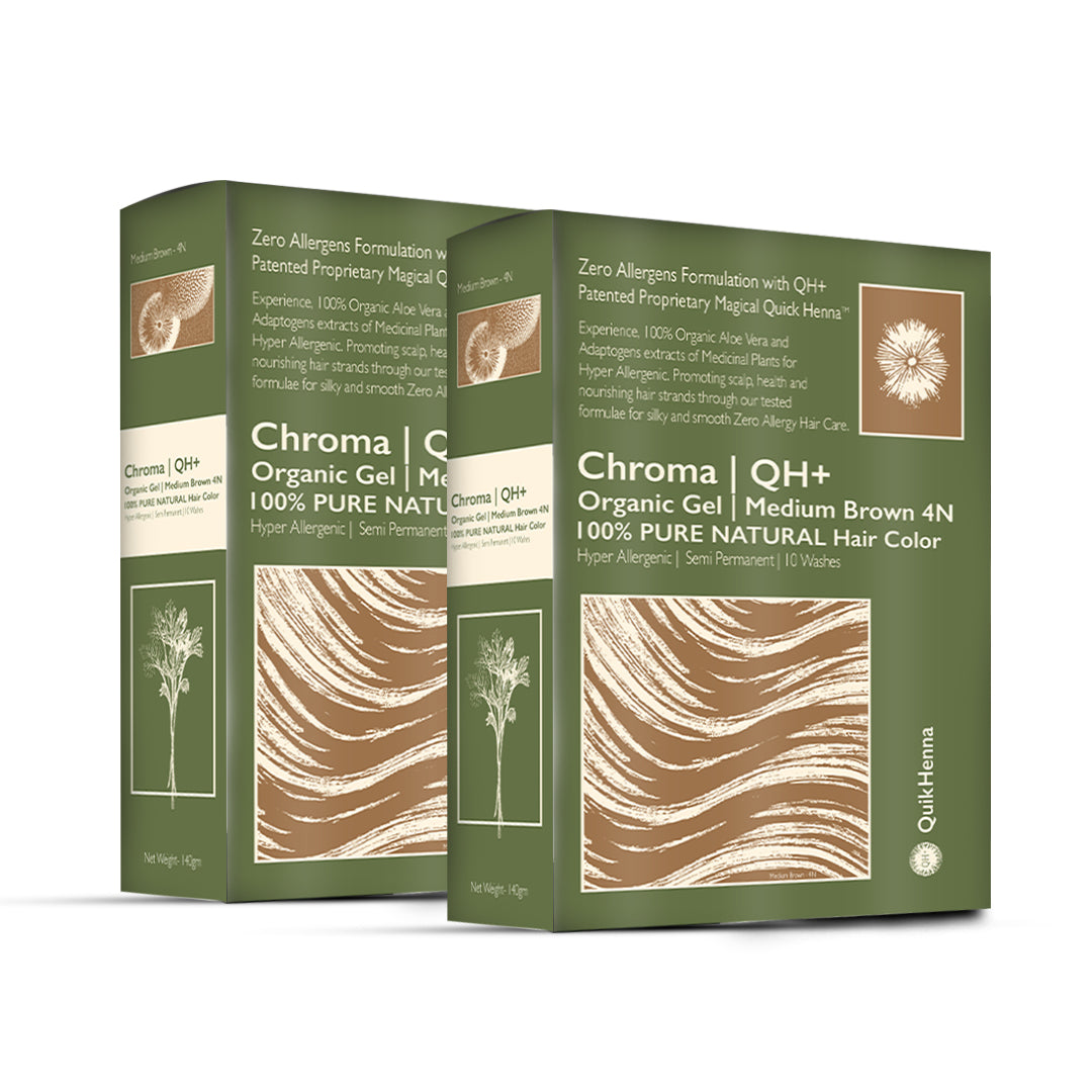 QH+ QuikHenna CHROMA Organic Gel 100% Pure Natural Zero Allergens Hair Color- 140gm - buyPureNaturals